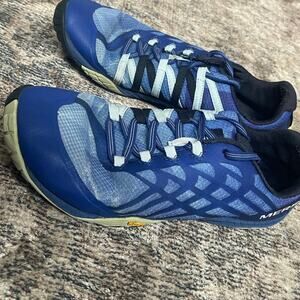 Merrell Trail Glove 4 blue green trail running shoe barefoot Sz 9 Men’s